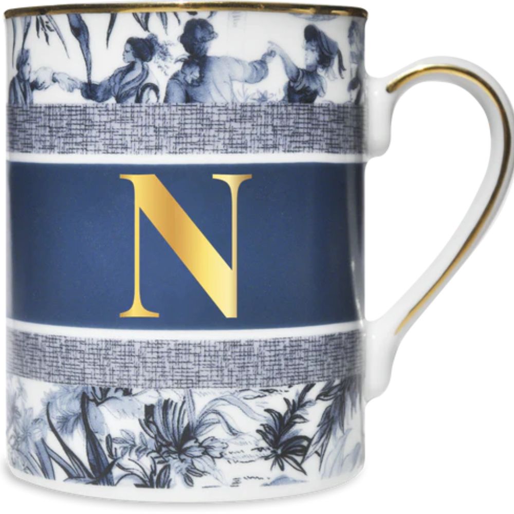 Baci Milano - Tazza in Porcellana con Lettera Alfabeto - Varie Lettere