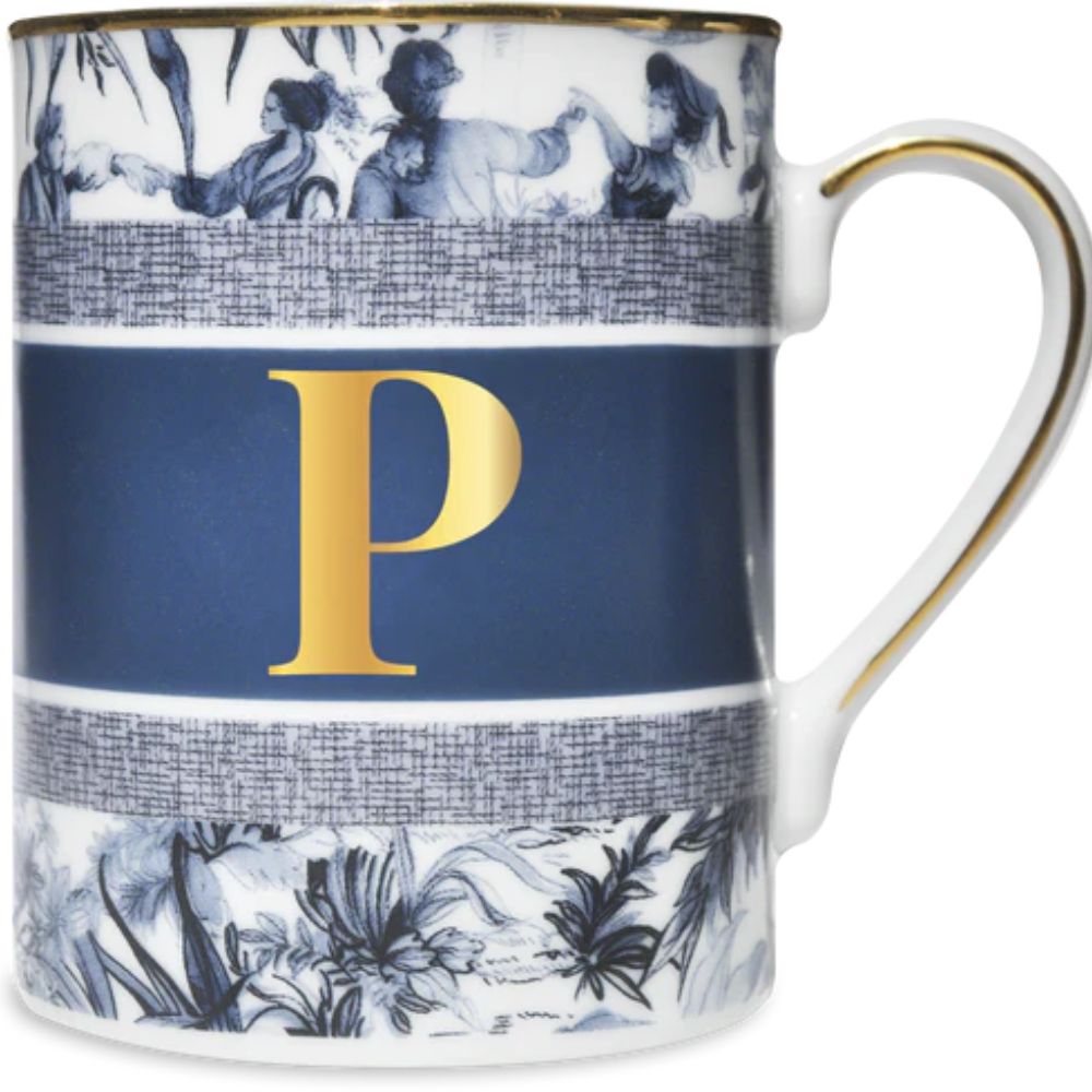 Baci Milano - Tazza in Porcellana con Lettera Alfabeto - Varie Lettere