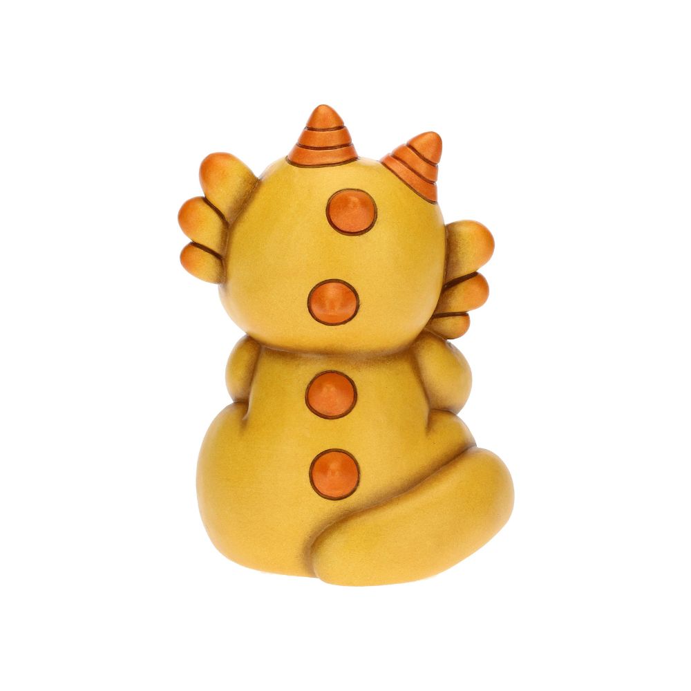 Thun - statua draghetto giallo seduto in ceramica 15cm - Senza Scatolo