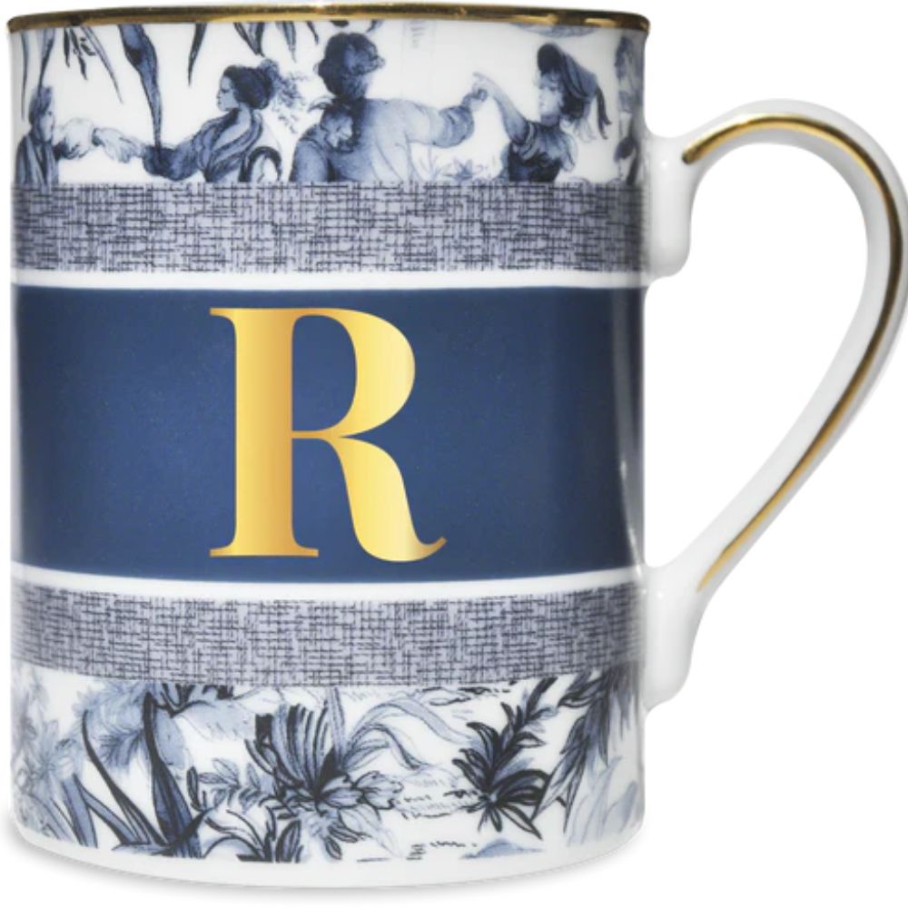 Baci Milano - Tazza in Porcellana con Lettera Alfabeto - Varie Lettere