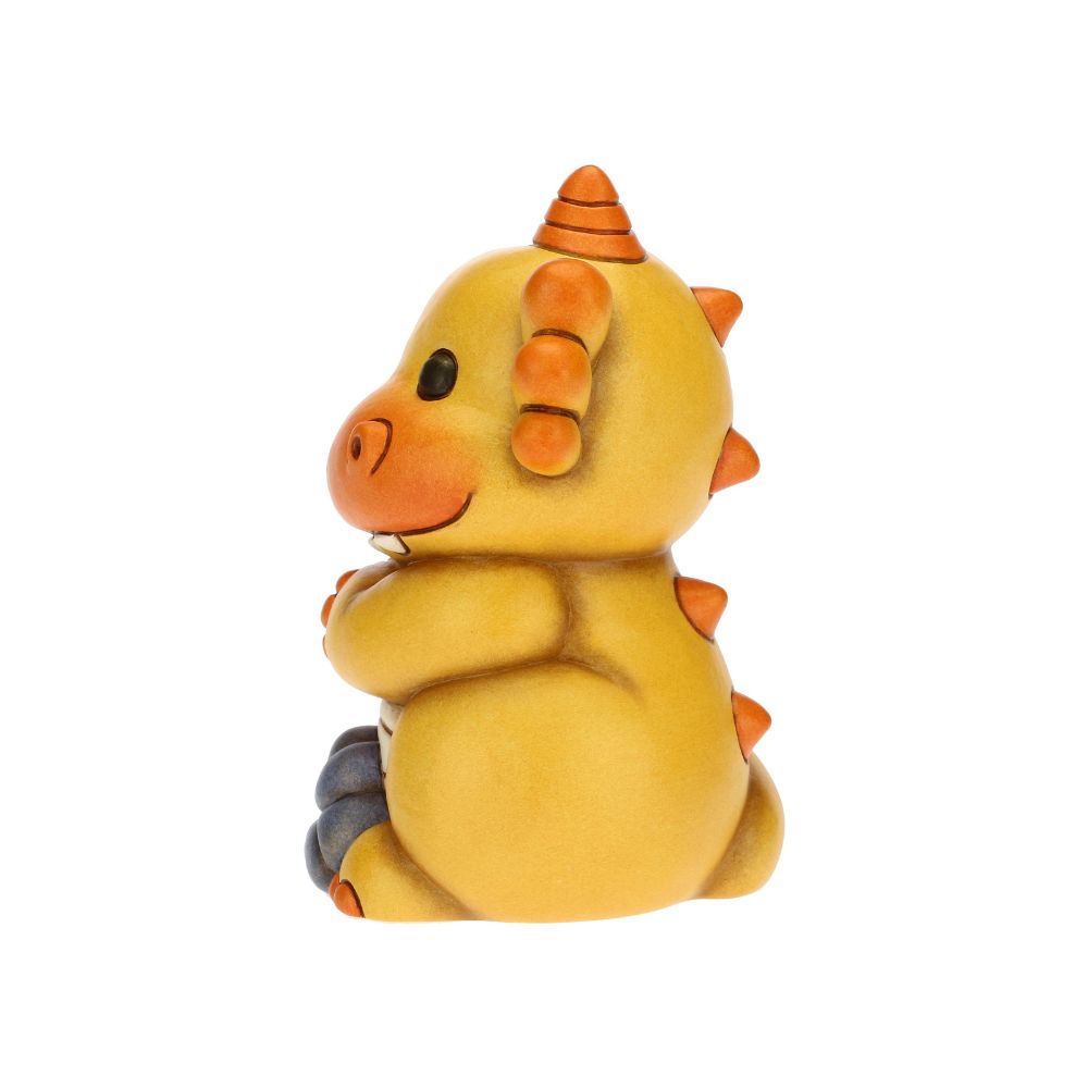 Thun - statua draghetto giallo seduto in ceramica 15cm - Senza Scatolo