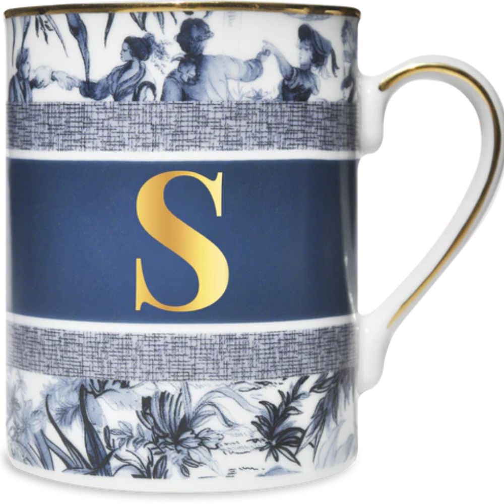 Baci Milano - Tazza in Porcellana con Lettera Alfabeto - Varie Lettere