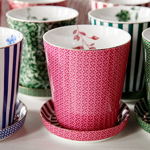 Pip Studio - tazza senza Manico in porcellana Tiles e Mini Piattino Rosa - Mugs & Match 230 ml