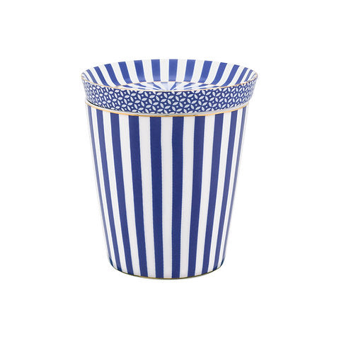 Pip Studio - Mug senza Manico Righe e Piatto Mini Blu in porcellana - Mugs & Match 230 ml