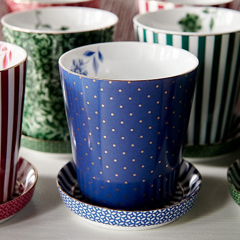 Pip Studio - tazza senza manico Dots e Mini Piatto Blu in porcellana - Mugs & Match 230 ml