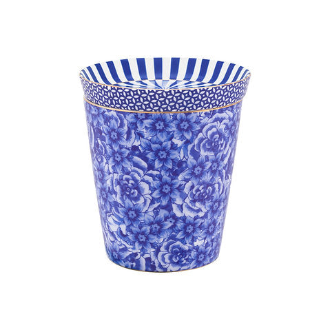 Pip Studio - tazza senza Manico a Fiore e Mini Piattino Blu in porcellana - Mugs & Match 230 ml