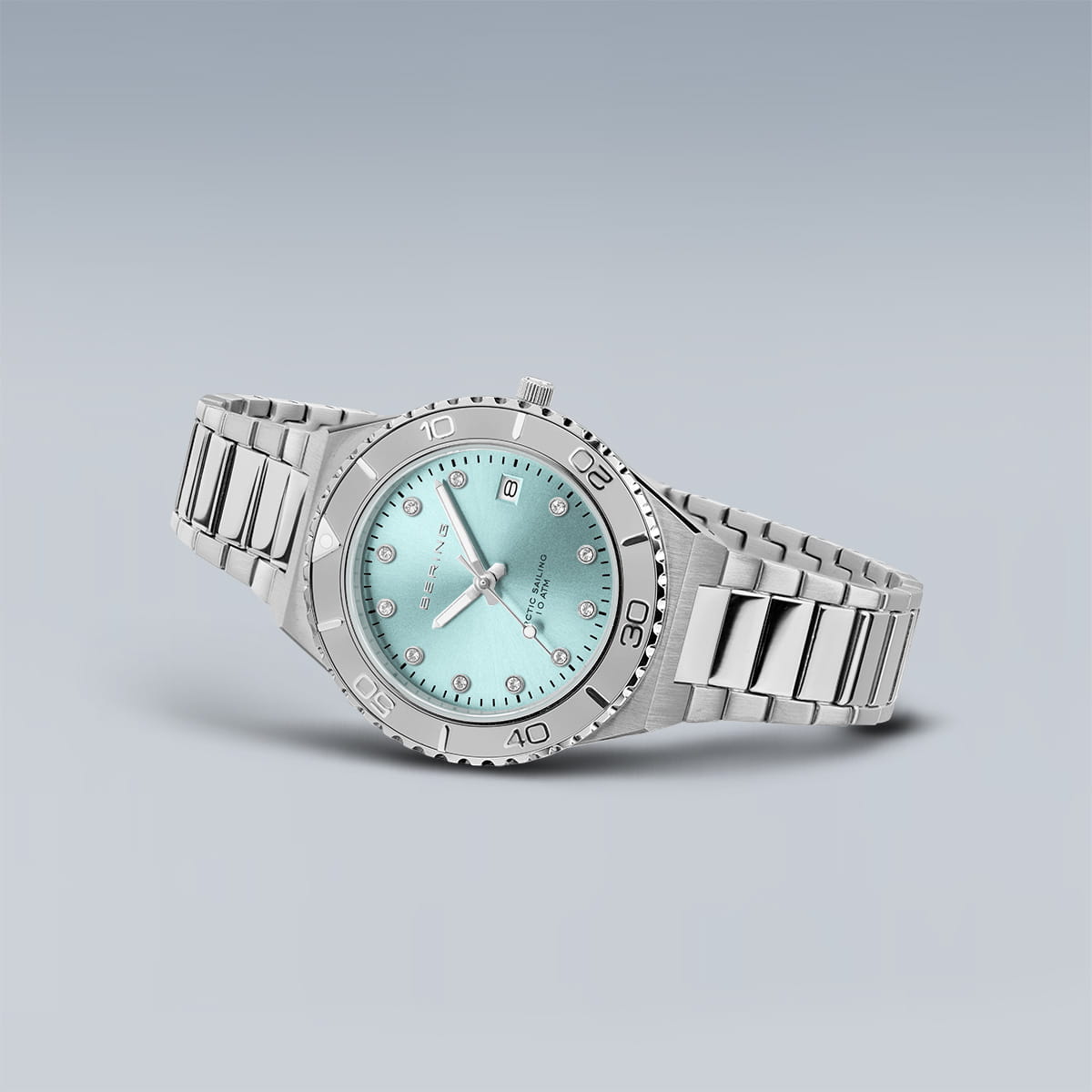 Bering Classic Aqua Argento Brillante Spazzolato Orologio 18936-707