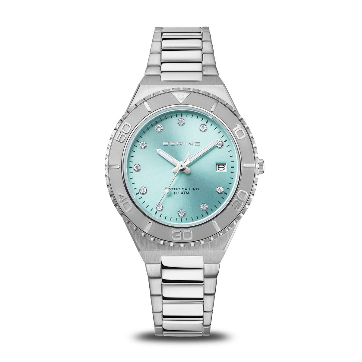 Bering Classic Aqua Argento Brillante Spazzolato Orologio 18936-707