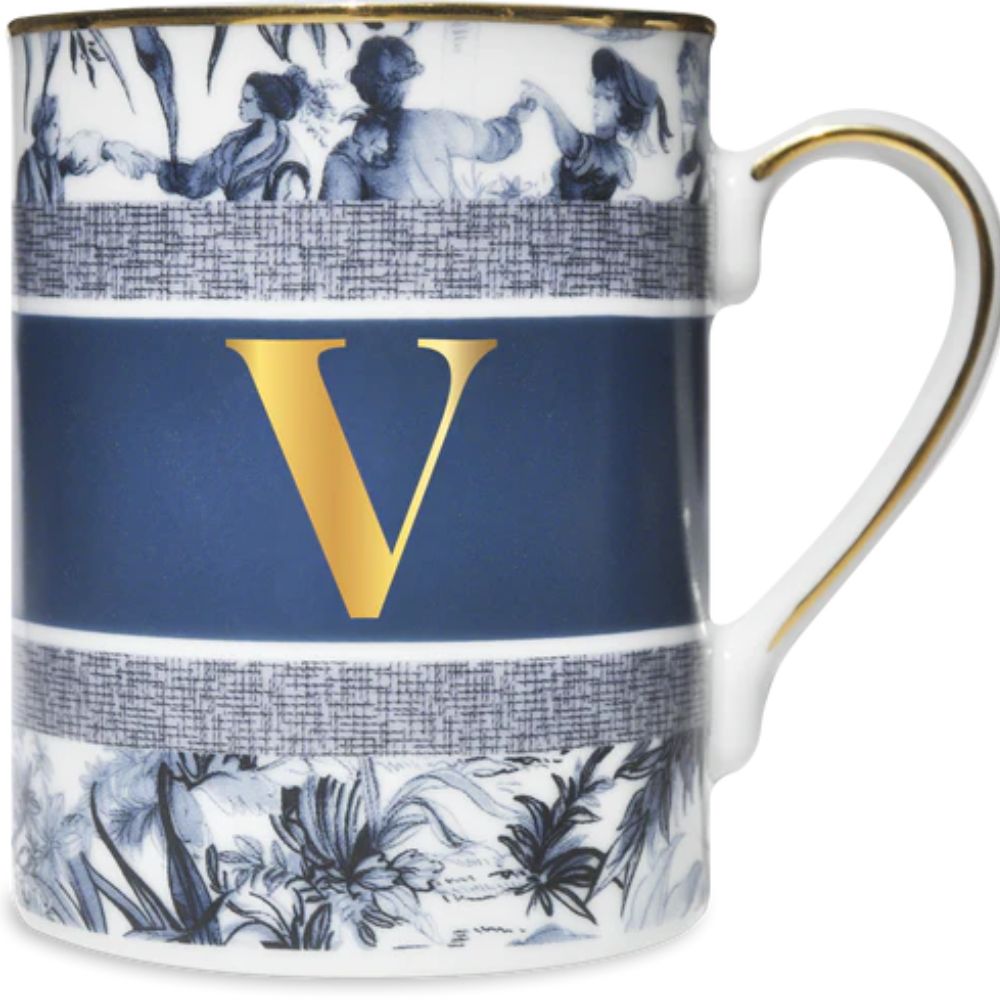 Baci Milano - Tazza in Porcellana con Lettera Alfabeto - Varie Lettere