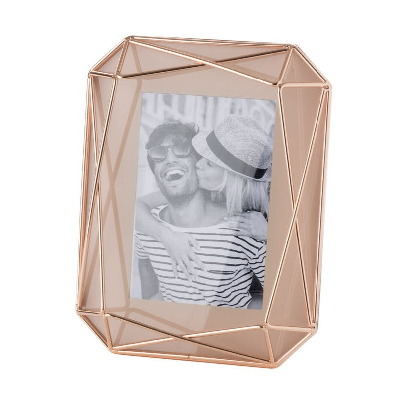L'oca nera - cornice portafoto rettangolare vetro e metallo cipria 17,5cm x 23cm