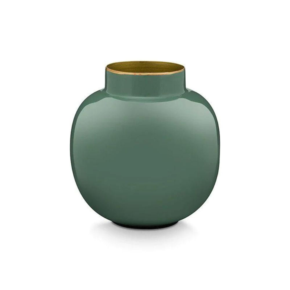 Pip Studio - Mini Vaso Rotondo in metallo Verde 10 cm