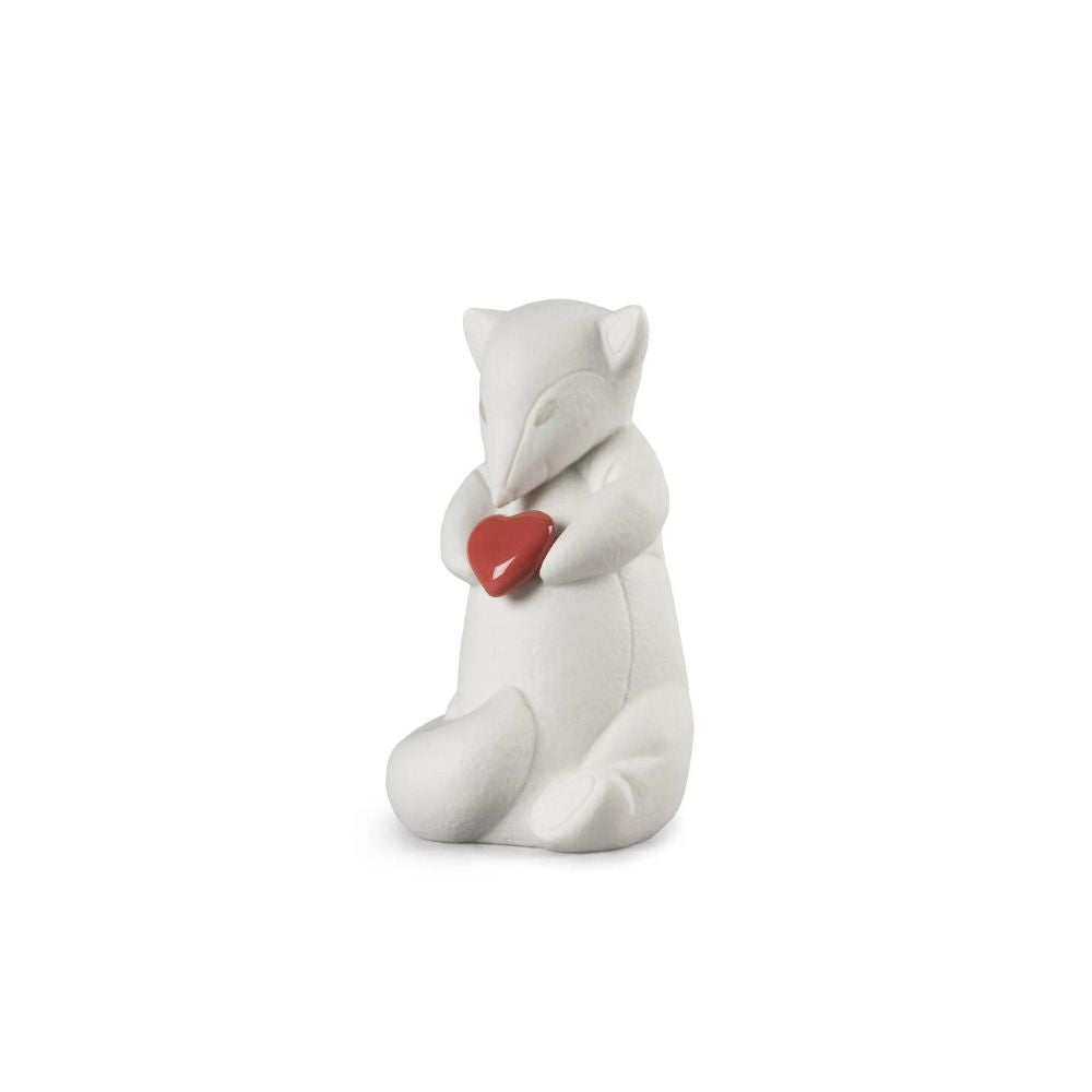 Lladrò - scultura Sunny volpe leale bianco 12cm