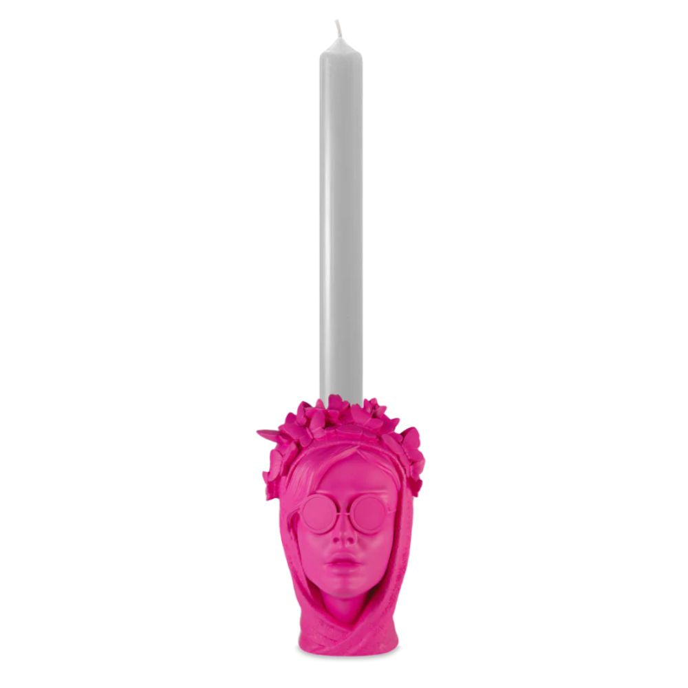 Baci Milano - Portacandela con candela in poliresina Sagrada Familia La Stilosa Rosa 12cm