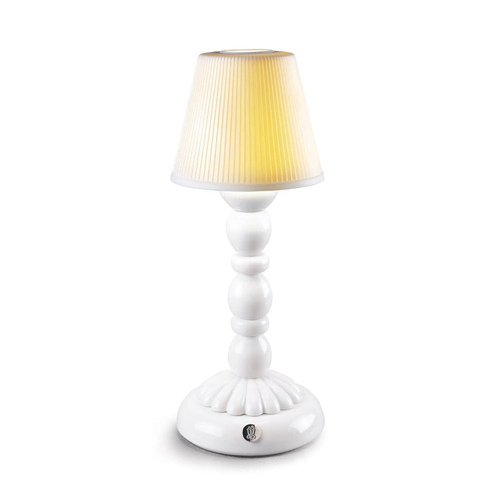 Lladrò - lampada da tavolo ricaricabile in porcellana bianca 30cm