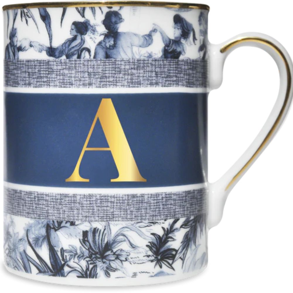 Baci Milano - Tazza in Porcellana con Lettera Alfabeto - Varie Lettere