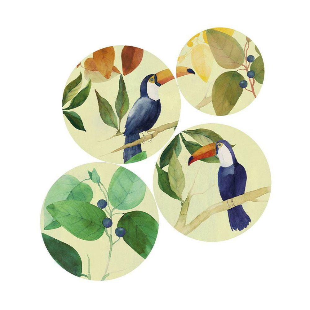 L'oca nera - piatti decorativi da parete panama in ceramica - set 4 pz