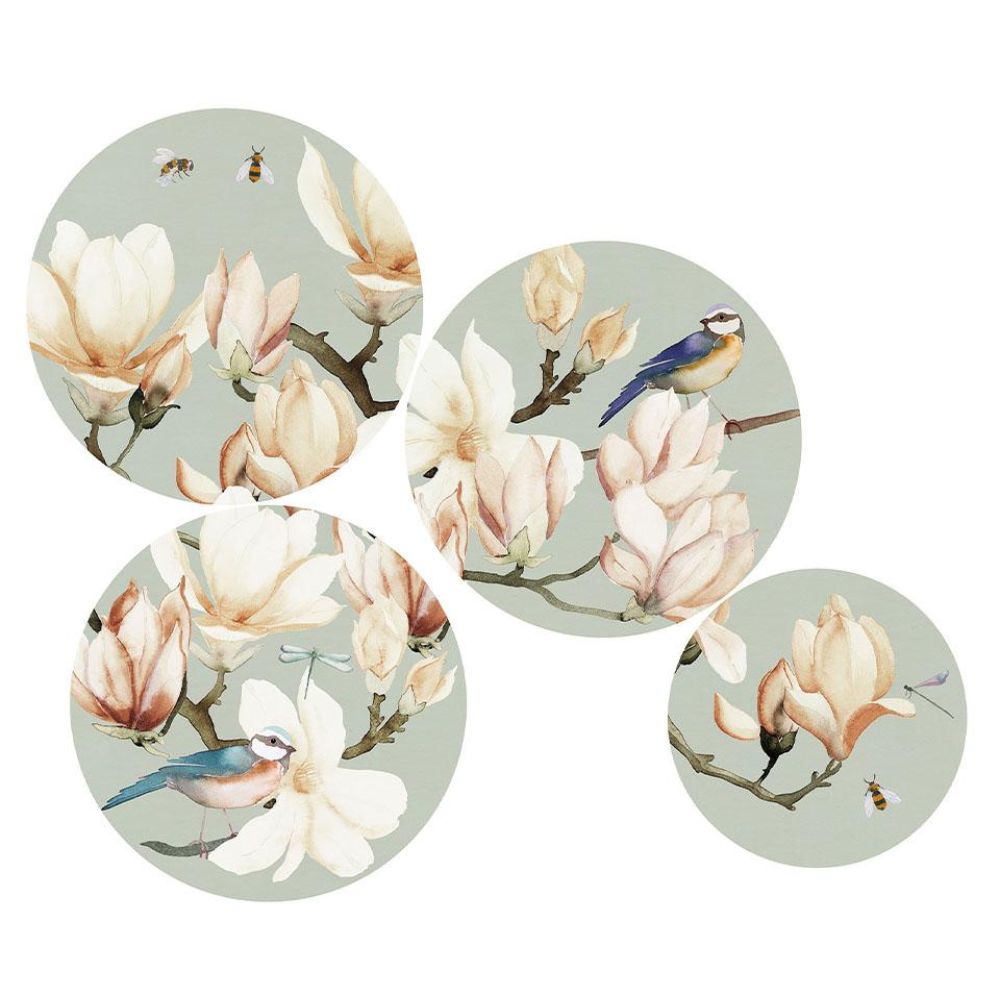 L'oca nera - piatti decorativi da parete amelia in ceramica - set 4 pz