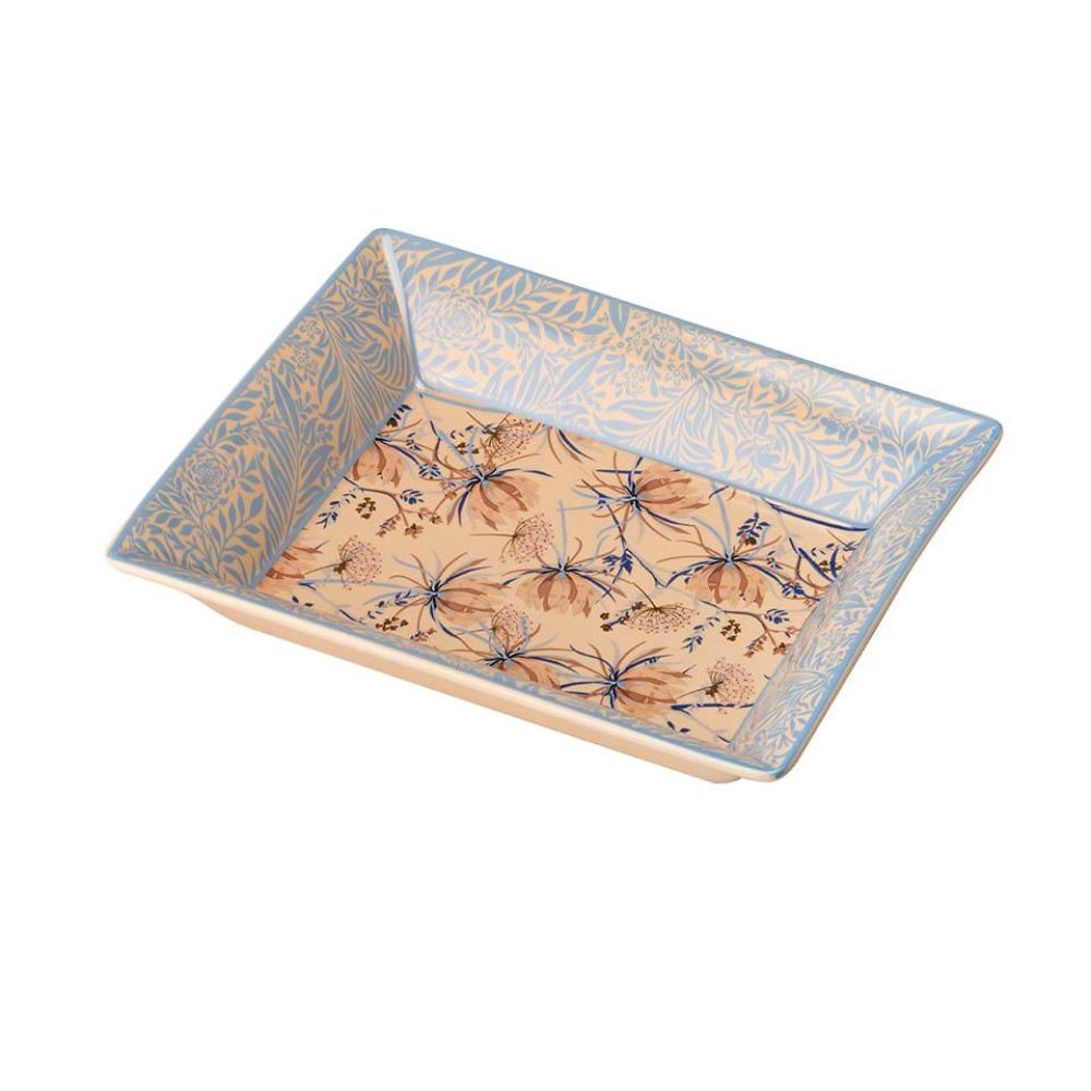 L'oca nera - svuotatasche decoro floreale in ceramica 20.5cm x17 cm