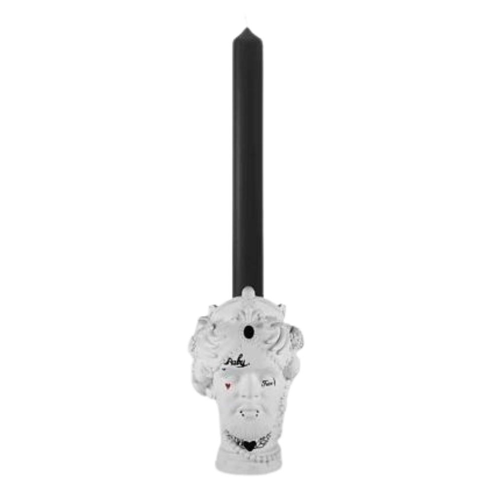 Baci Milano - Portacandela con candela in poliresina Sagrada Familia Il Trasgressivo Bianco 12cm
