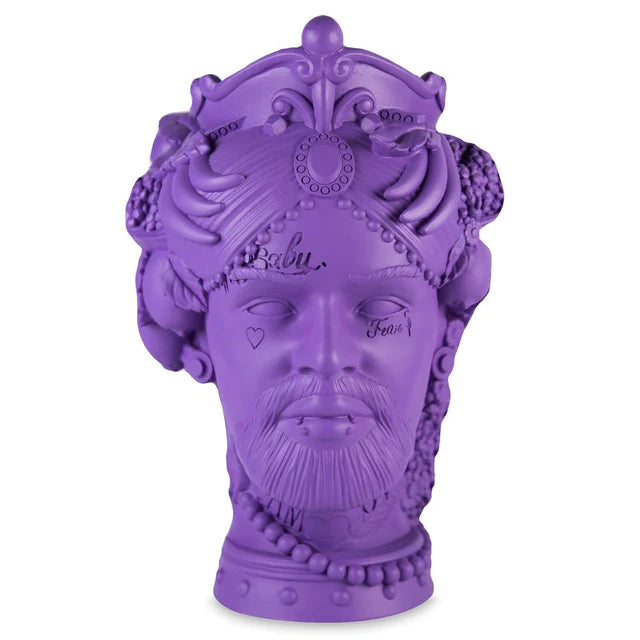 Baci Milano - Scultura Decorativa Sagrada Familia Testa di Moro Il Trasgressivo Viola 25cm