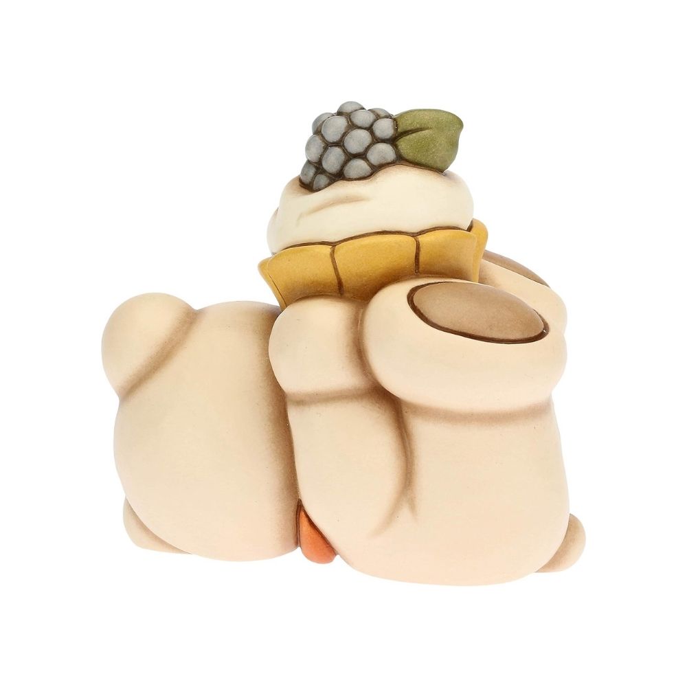 Thun - teddy goloso con sweet cake in ceramica 9cm - Senza Scatolo
