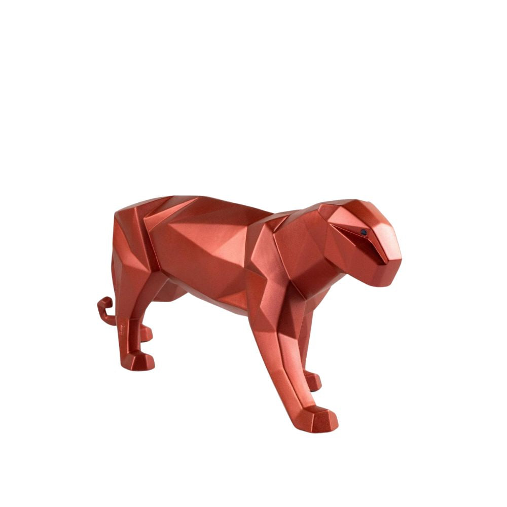 Lladrò - scultura figura pantera origami rossa 19cm