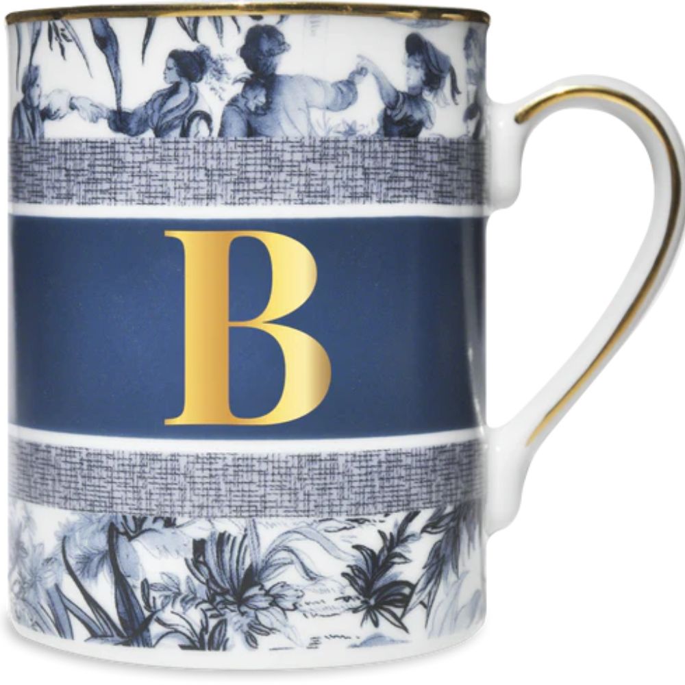 Baci Milano - Tazza in Porcellana con Lettera Alfabeto - Varie Lettere