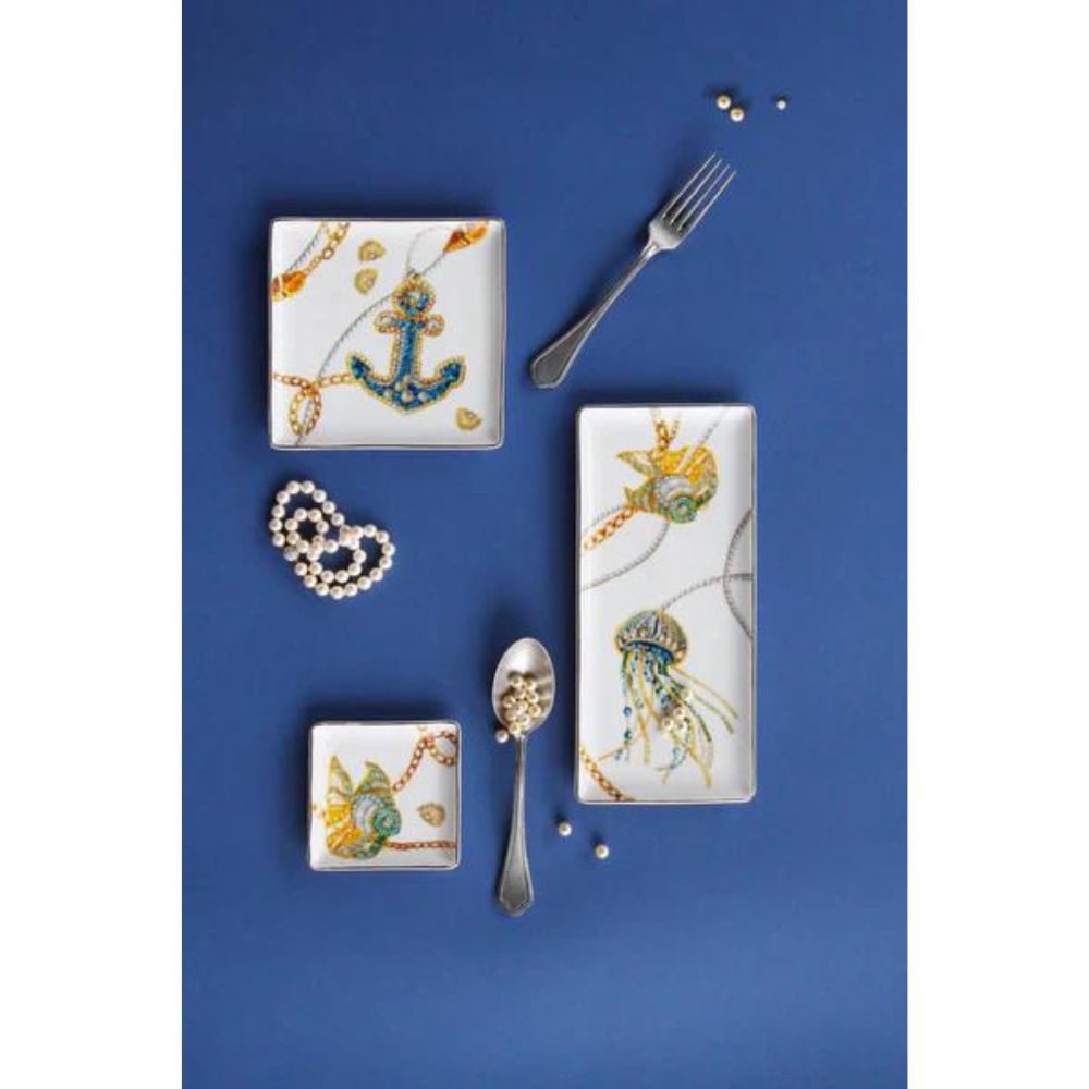 Baci Milano - Vassoio Gourmet Portofino in Porcellana 11x11 cm
