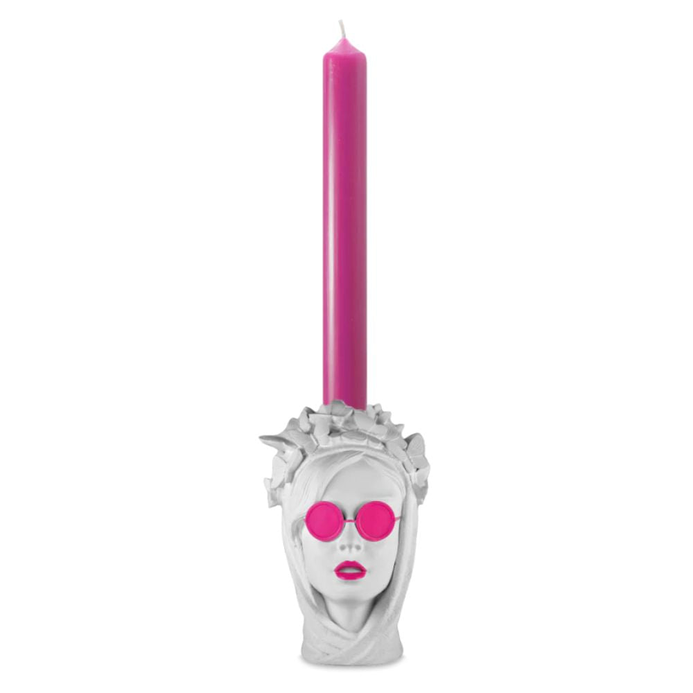 Baci Milano - Portacandela con candela in poliresina Sagrada Familia La Stilosa bianca 12cm