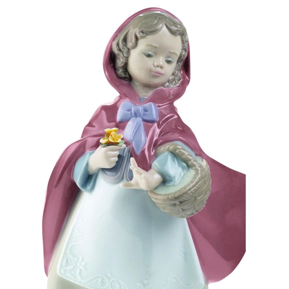 Lladrò - scultura cappuccetto rosso porcellana lucida 19cm