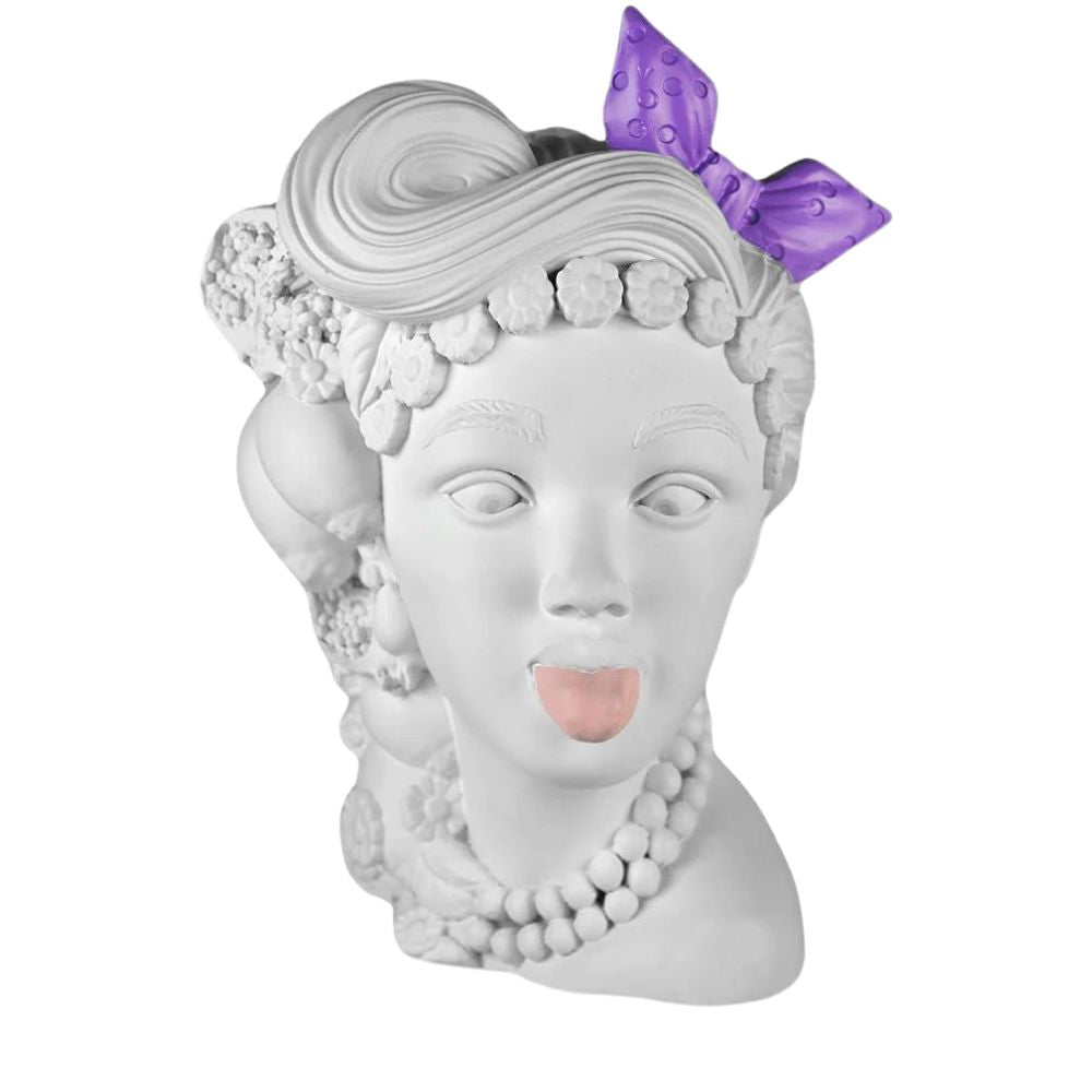 Baci Milano - Scultura Decorativa Sagrada Familia Testa di Moro L' irriverente Bianco 25cm