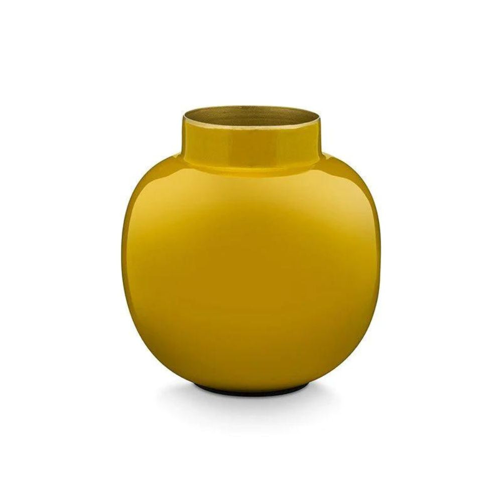 Pip Studio - Mini Vaso Rotondo in metallo Giallo 10 cm