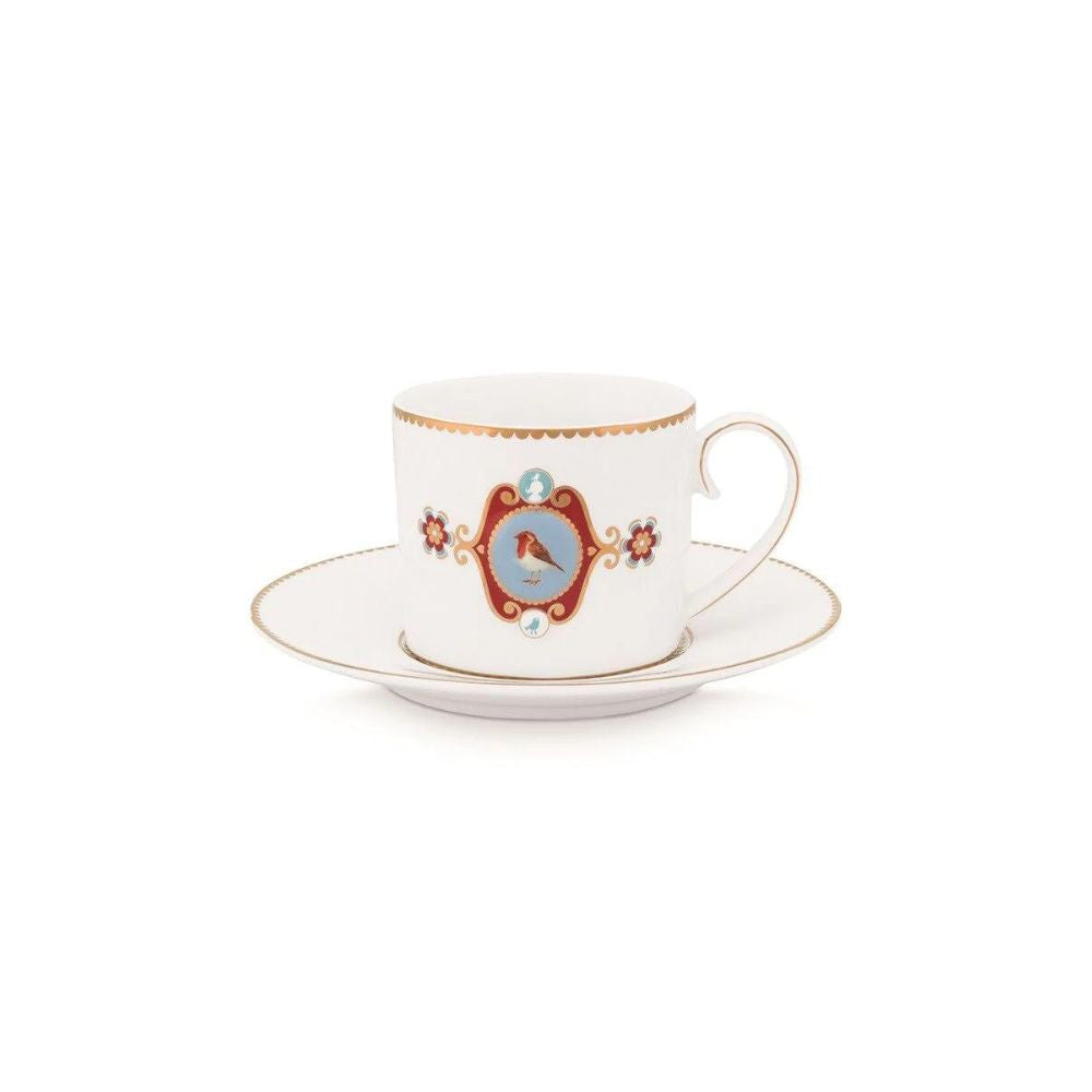 Pip Studio - Tazza con piattino Love Birds in porcellana Bianco 200 ml