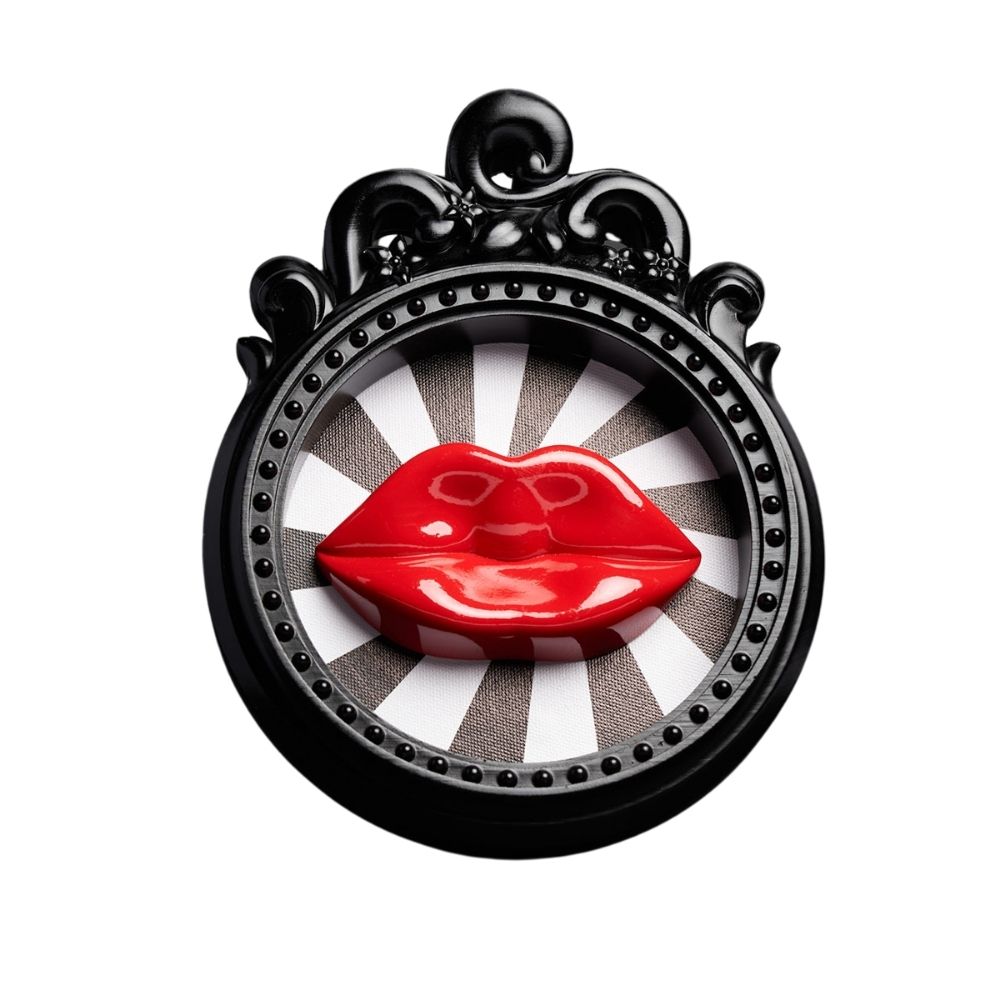 Blogo Firenze - frame quadro decorativo Lips Black 17 cm x 22 cm