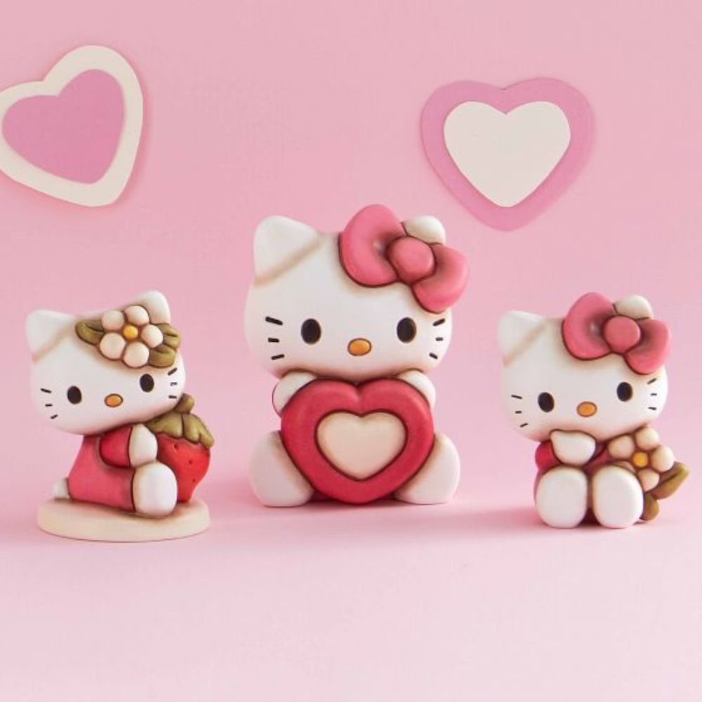 Thun - hello kitty con fiore in ceramica 10cm - Senza Scatolo