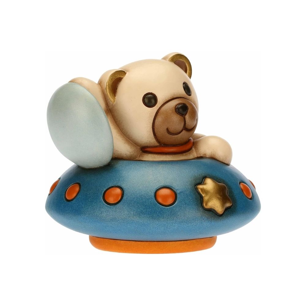 Thun - teddy astronauta su navicella in ceramica 7cm - Senza Scatolo