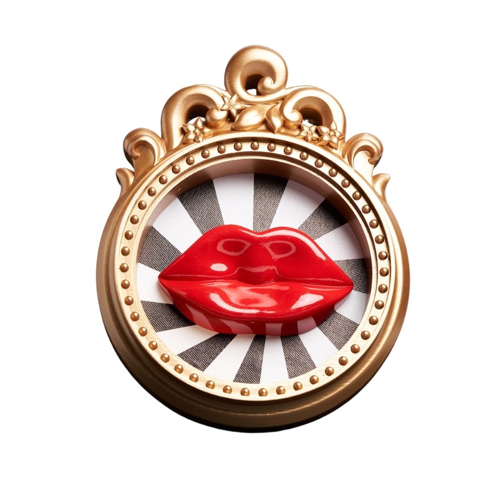 Blogo Firenze - frame quadro decorativo Lips Gold17 cm x 22 cm