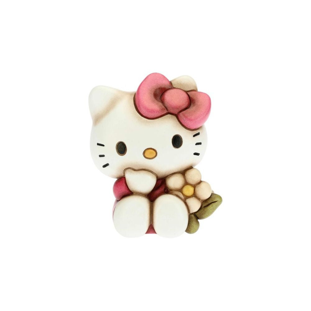 Thun - hello kitty con fiore in ceramica 10cm - Senza Scatolo
