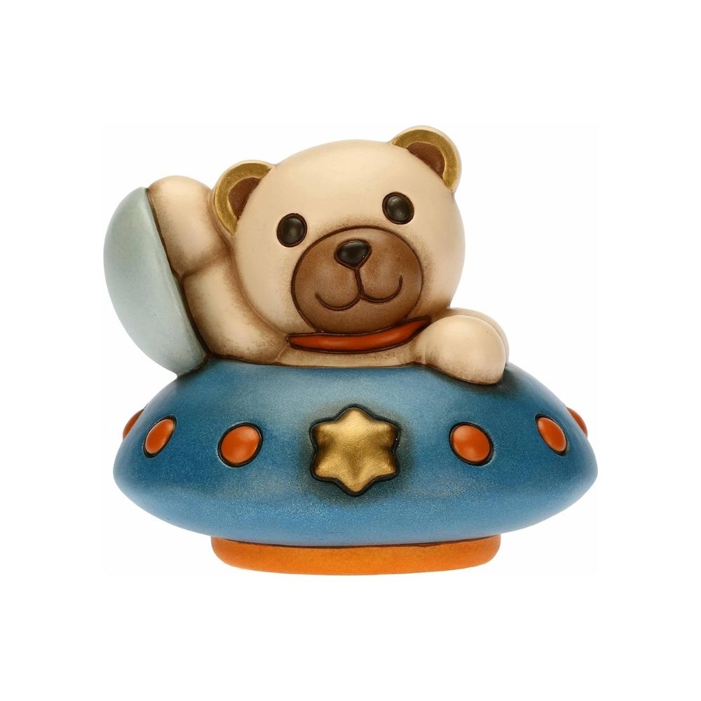Thun - teddy astronauta su navicella in ceramica 7cm - Senza Scatolo