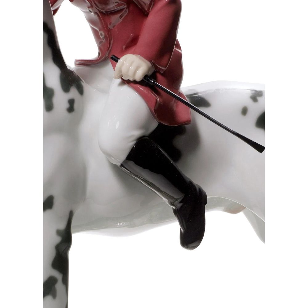 Lladrò - scultura figura piccola amazzone su alano 27cm