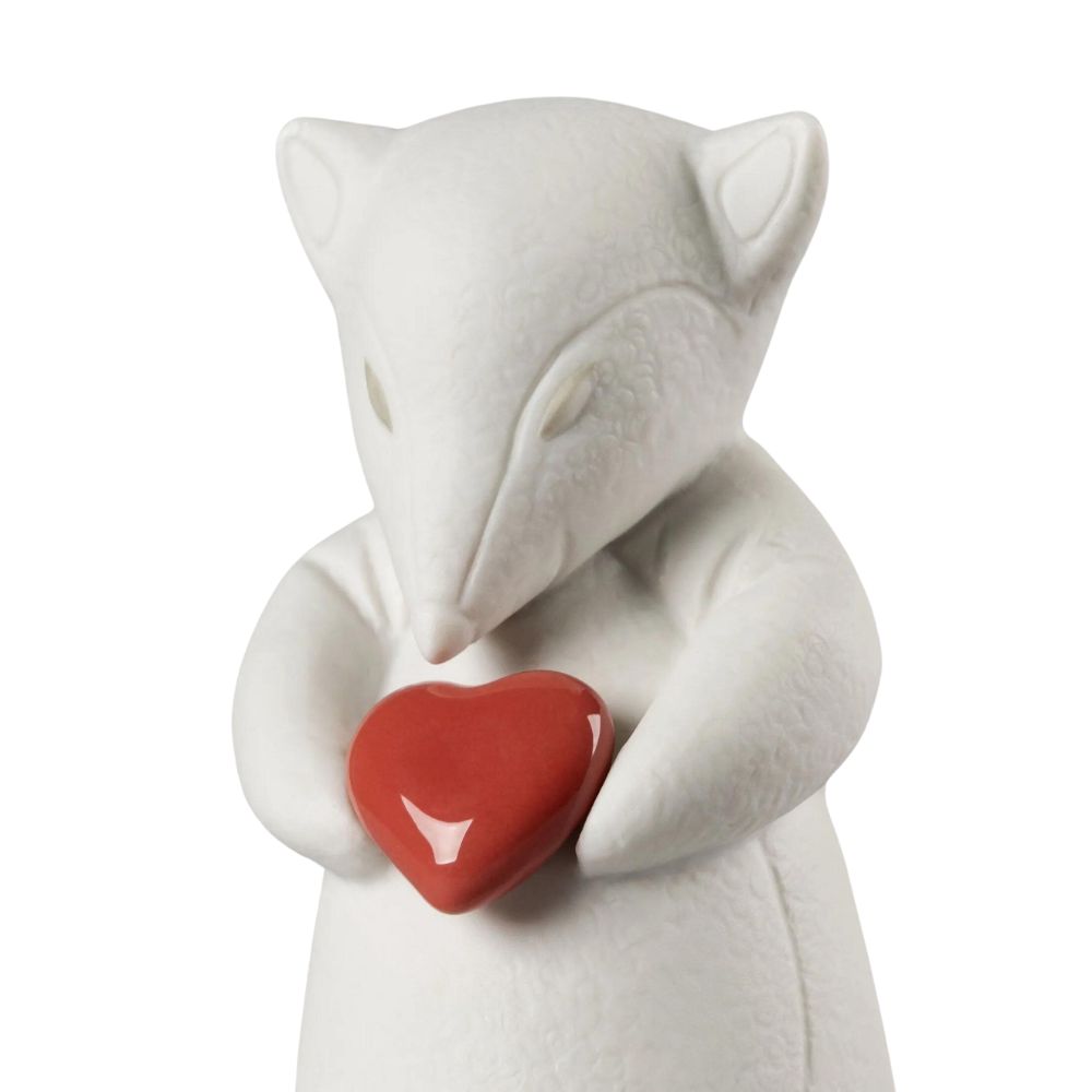 Lladrò - scultura Sunny volpe leale bianco 12cm