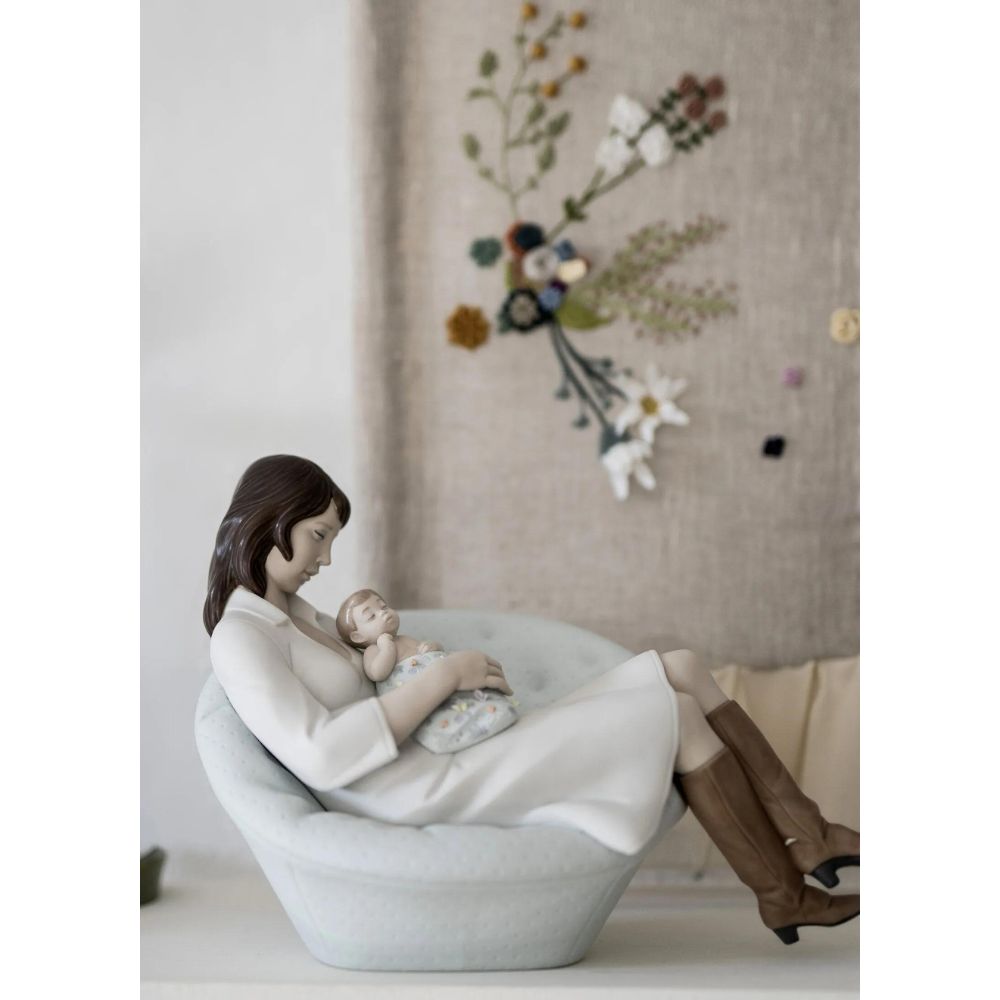 Lladrò - scultura dormendo con mamma 22cm