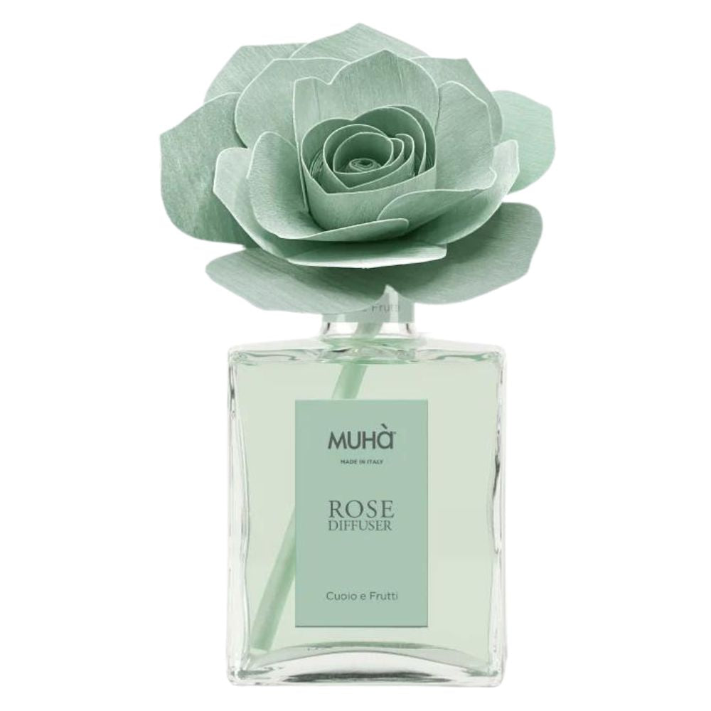 Muhà - profumatore d'ambiente rosa diffuser - cuoio e frutti 200ml