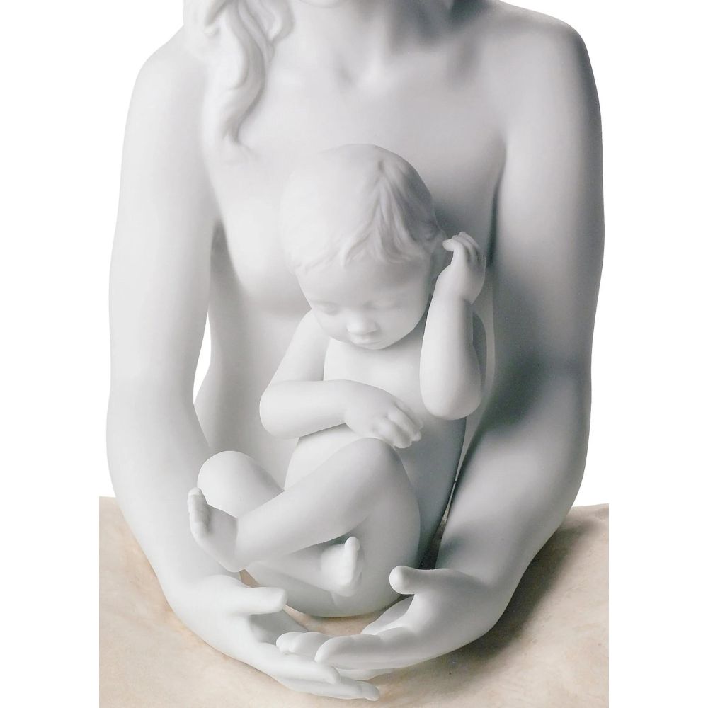 Lladrò - statuta figura materna con figlio bianca 22cm