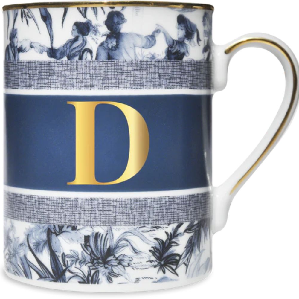 Baci Milano - Tazza in Porcellana con Lettera Alfabeto - Varie Lettere