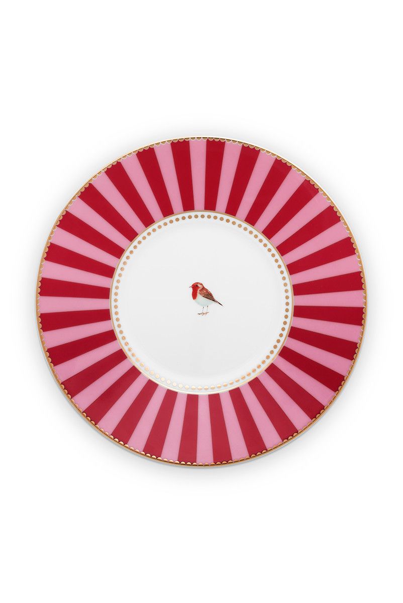 Pip Studio - Tazza con piattino Love Birds in porcellana Rosso/Rosa 200 ml