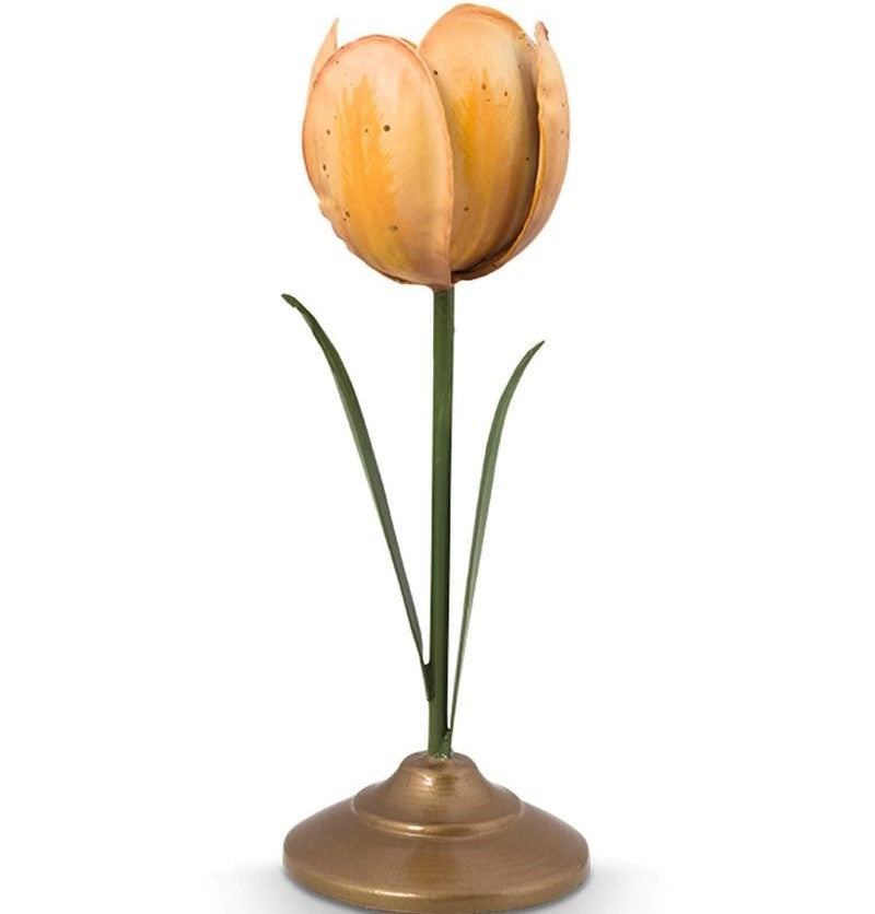 Pip Studio - Set 2 portacandela in metallo fantasia tulipano giallo