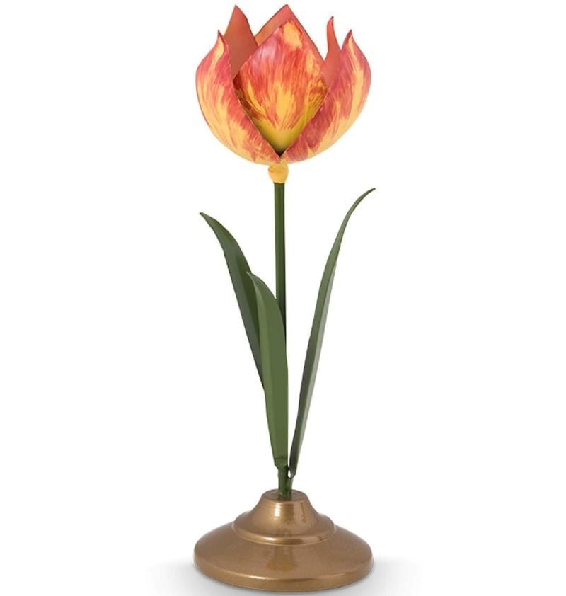 Pip Studio - Set 2 portacandela in metallo fantasia tulipano giallo