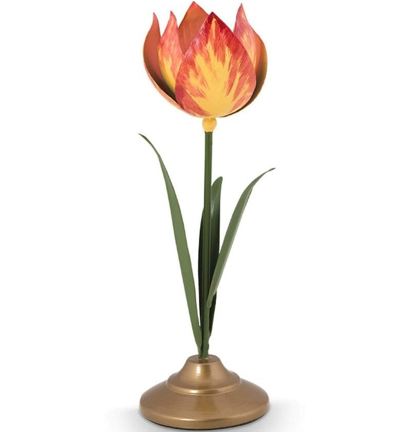 Pip Studio - Set 2 portacandela in metallo fantasia tulipano giallo