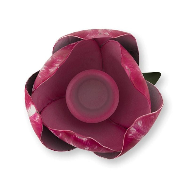 Pip Studio - Set 2 portacandela in metallo fantasia tulipano rosa